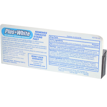 Plus White, The Smokers' Whitening Toothpaste, Cooling Peppermint Flavor, 3.5 oz (100 g)