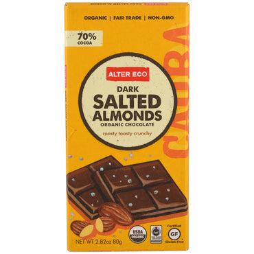 Alter Eco,  Chocolate, Dark Salted Almonds, 2.82 oz (80g)