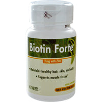 Enzymatic Therapy, Biotin Forte, 3 mg with Zinc, 60 Tablets