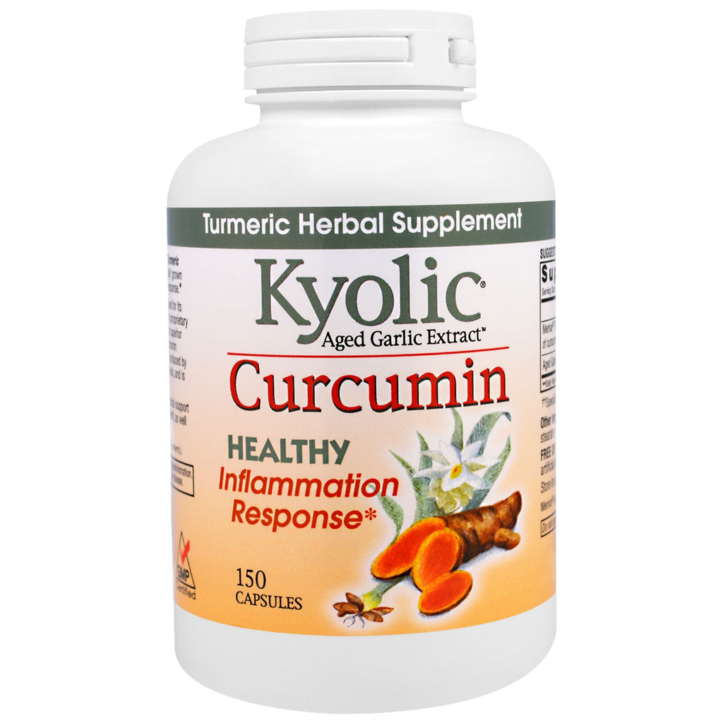 Wakunaga - Kyolic, Aged Garlic Extract, Inflammation Response, Curcumin, 150 Capsules