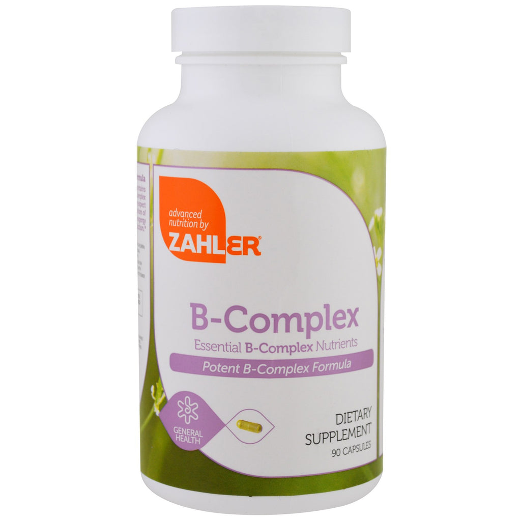 ज़हलर, बी-कॉम्प्लेक्स, आवश्यक बी-कॉम्प्लेक्स पोषक तत्व, 90 कैप्सूल