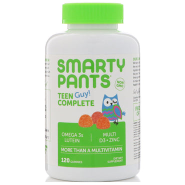 SmartyPants, tenåringsfyr! Komplett, mer enn et multivitamin, sitronlime, kirsebær og surt eple, 120 gummier