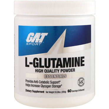 GAT, L-גלוטמין, ללא טעם, 10.58 אונקיות (300 גרם)
