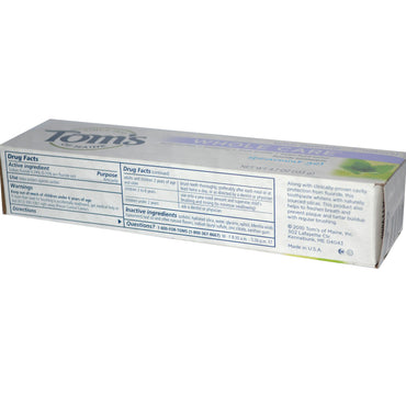 Tom's of Maine, Whole Care Fluoride Toothpaste, Spearmint Gel, 4.7 oz (133 g)