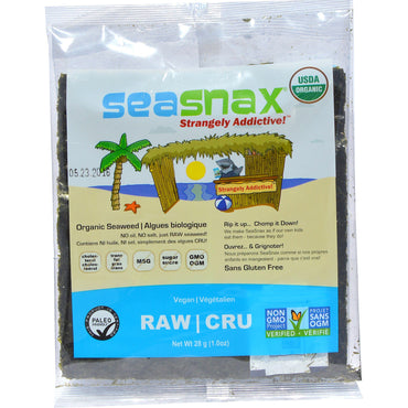 SeaSnax, أعشاب بحرية خام، 1.0 أونصة (28 جم)