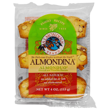 Ciasteczka Almondina, Almonduo, Migdały i Pistacje, 4 uncje (113 g)