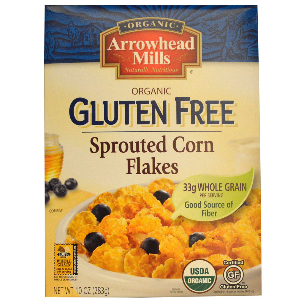 Arrowhead Mills,  Gluten Free, Sprouted Corn Flakes, 10 oz (283 g)