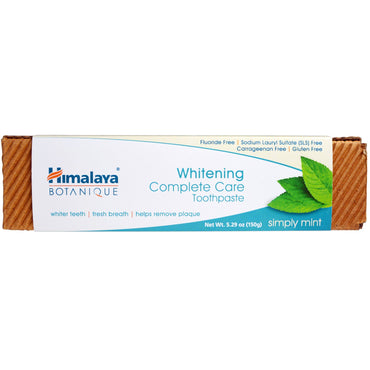 Himalaya, Botanique, pasta de dientes blanqueadora de cuidado completo, Simply Mint, 5,29 oz (150 g)
