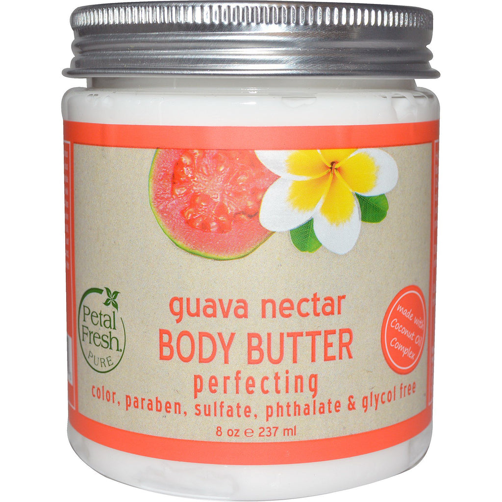 Petalo fresco, puro, burro per il corpo, perfezionante, nettare di guava, 8 oz (237 ml)