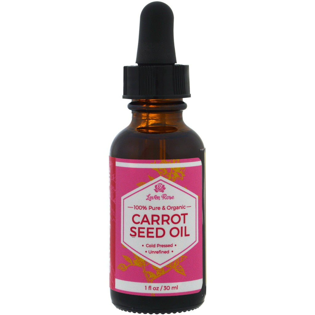 Leven Rose, 100 % puro y aceite de semilla de zanahoria, 1 fl oz (30 ml)