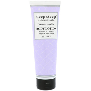 Deep Steep, bodylotion, lavendel-vanille, 8 fl oz (237 ml)
