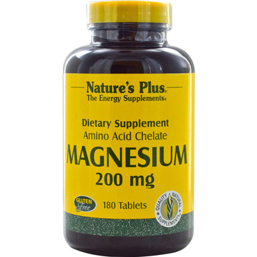 Nature's Plus, Magnesio, 200 mg, 180 tabletas