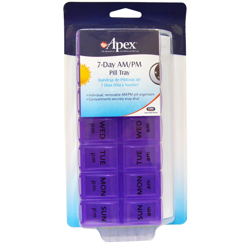 Apex, 7-Day AM/PM Pill Tray, 1 Pill Tray