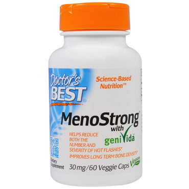 Doctor's Best, GeniVida 함유 MenoStrong, 30 mg, 60 식물성 캡슐