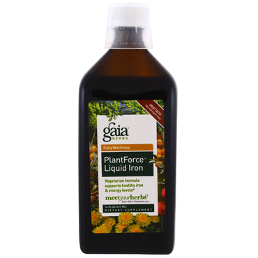 Gaia Herbs, Hierro líquido PlantForce, 16 fl oz (473 ml)