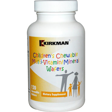 Kirkman Labs, ופלס מולטי ויטמין/מינרל לעיסה לילדים, 120 וופלים ללעיסה