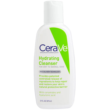 CeraVe Hydrating Cleanser สำหรับผิวแห้งถึงผิวธรรมดา 3 fl oz (87 ml)