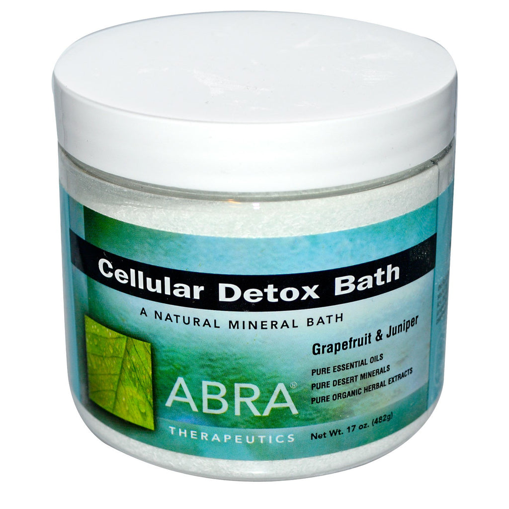 Abra Therapeutics, Cellular Detox Bath, Grapefrukt og Einer, 17 oz (482 g)