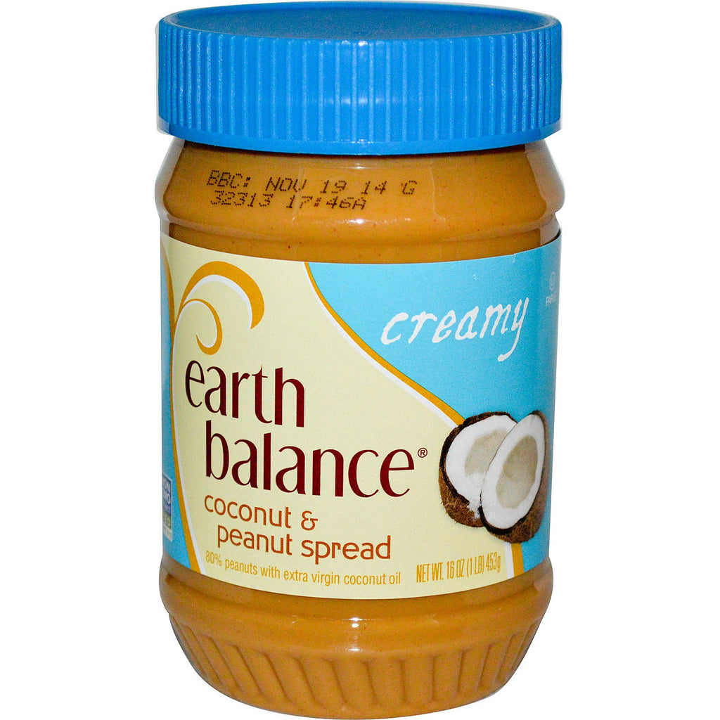 Earth Balance, Kokos- und Erdnussaufstrich, cremig, 16 oz (453 g)