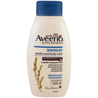 Aveeno, Hudlindring, Gentle Scent Body Wash, Närande kokos, 12 fl oz (354 ml)