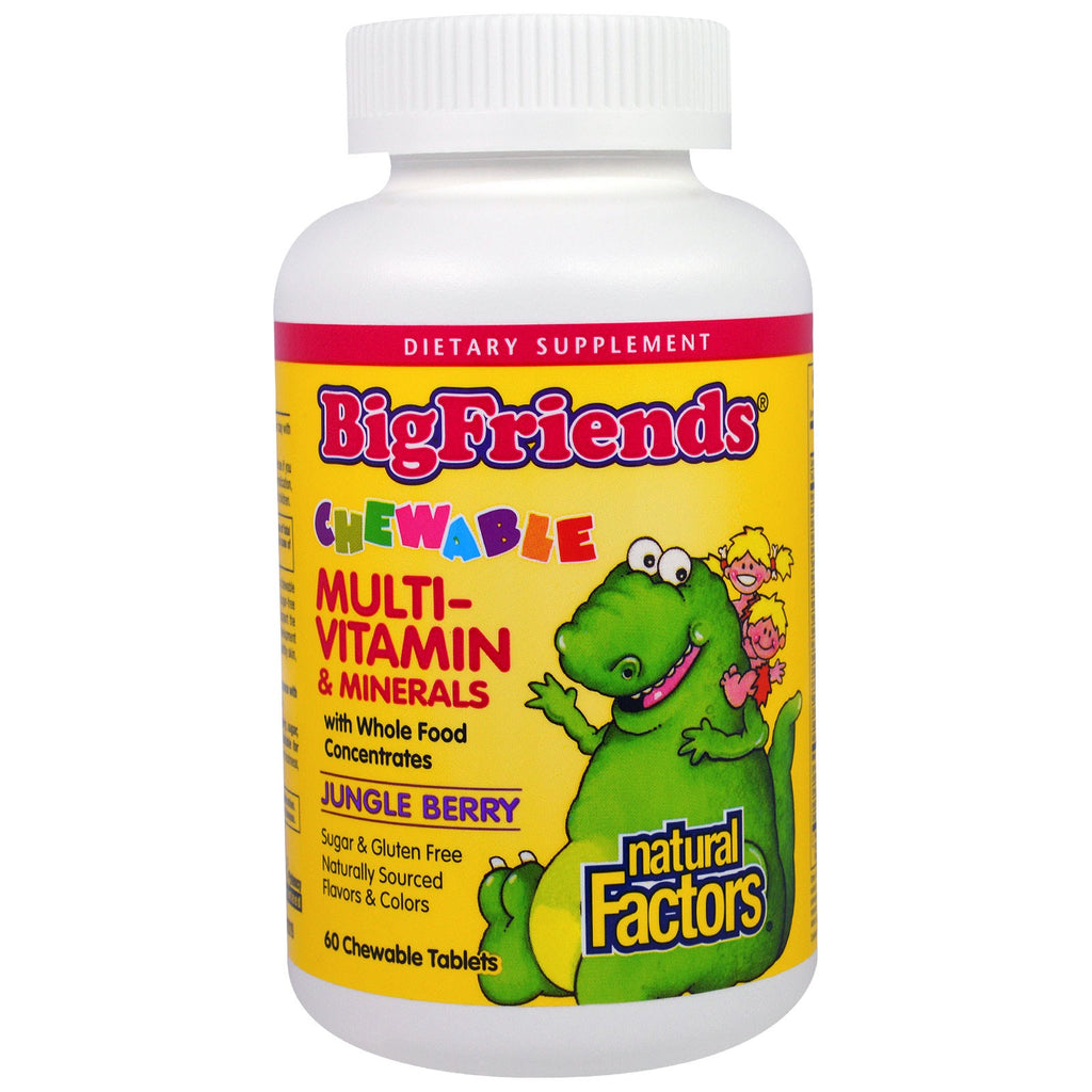 Natural Factors, Big Friends, Chewable Multi-Vitamin & Minerals, Jungle Berry, 60 Chewable Tablets