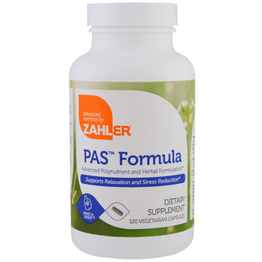 Zahler, PAS フォーミュラ、高度な多量栄養素およびハーブ配合、ベジタリアン カプセル 120 粒