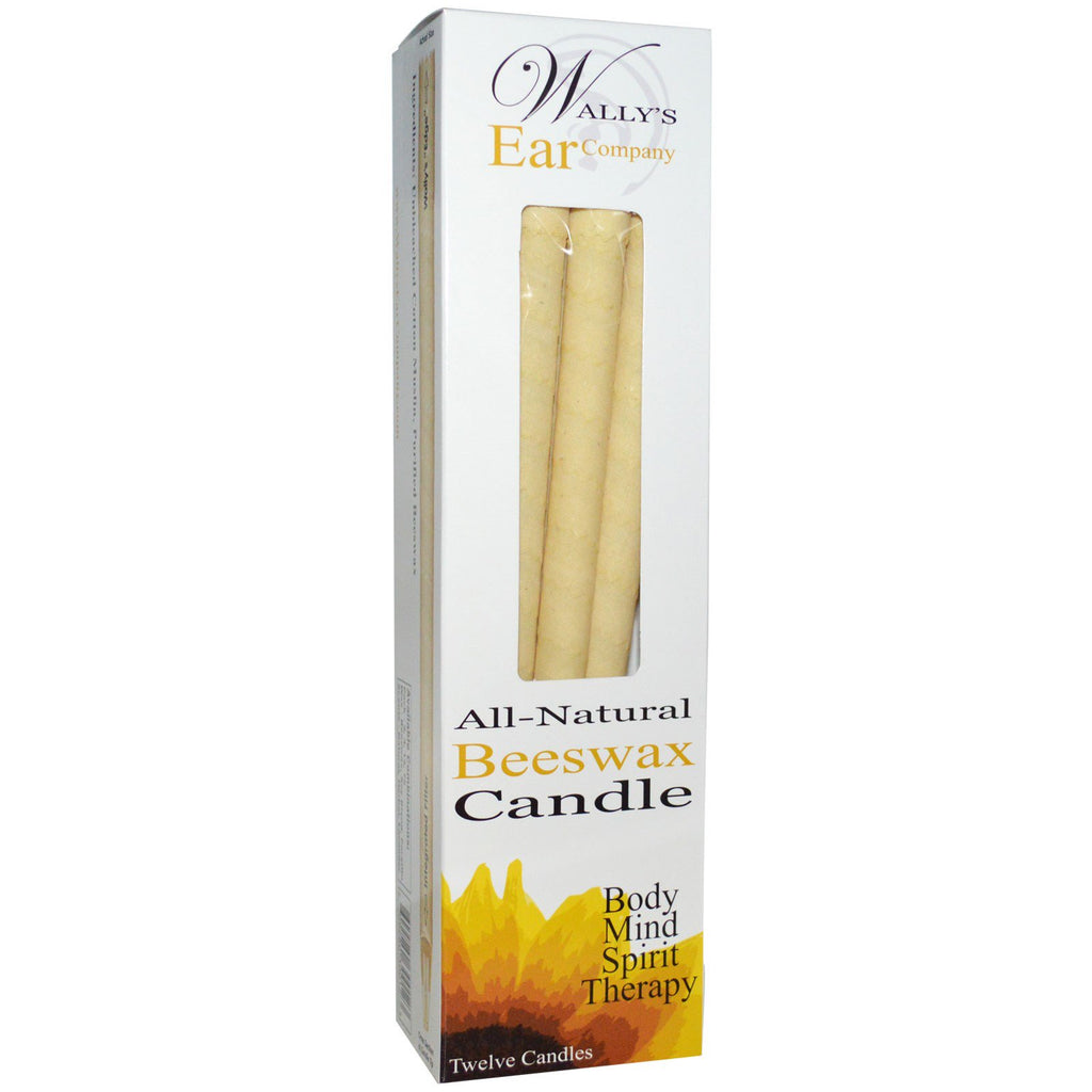 Wally's Natural Products, Ørelys, Luxury Collection, Unscented, 12 Candles