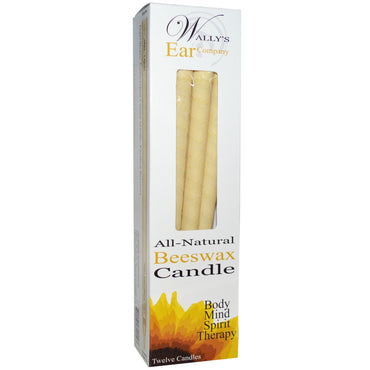 Wally's Natural Products، شموع الأذن، مجموعة فاخرة، غير معطرة، 12 شمعة