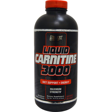 Nutrex Research, carnitină lichidă 3000, explozie de fructe de pădure, 16 fl oz (473 ml)