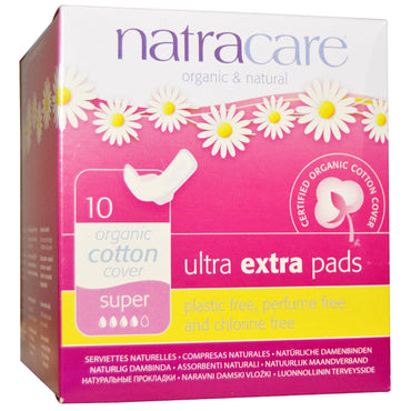 Natracare & Natural Ultra Extra Pads, Super, 10 Pads