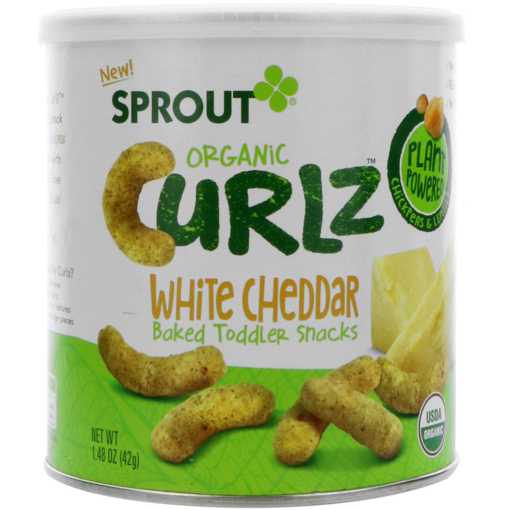 Sprout Curlz Cheddar Branco 1,48 onças (42 g)