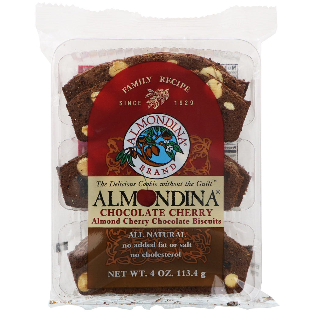 Almondina, 초콜릿 체리, 아몬드 체리 초콜릿 비스킷, 113.4g(4oz)
