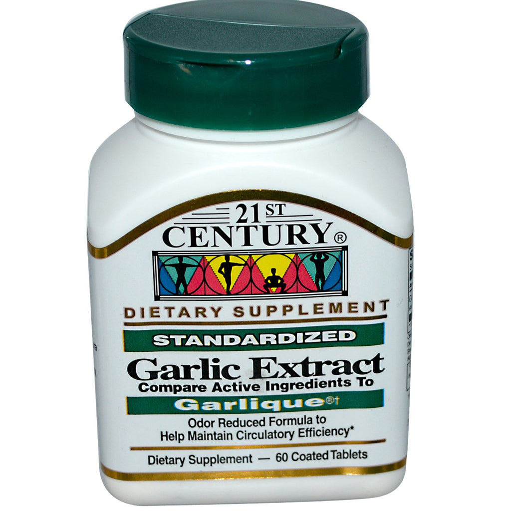 21st Century, Garlic Extract, Standardized, 60 Coated Tablets
