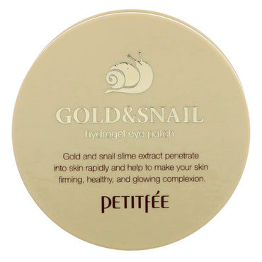 Petitfee, Gold & Schnecken-Hydrogel-Augenklappe, 60 Stück