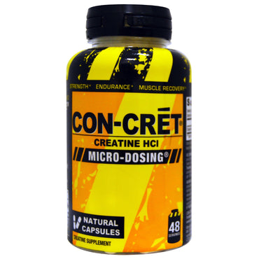 Con-cret, كرياتين HCI، جرعات صغيرة، 48 كبسولة طبيعية