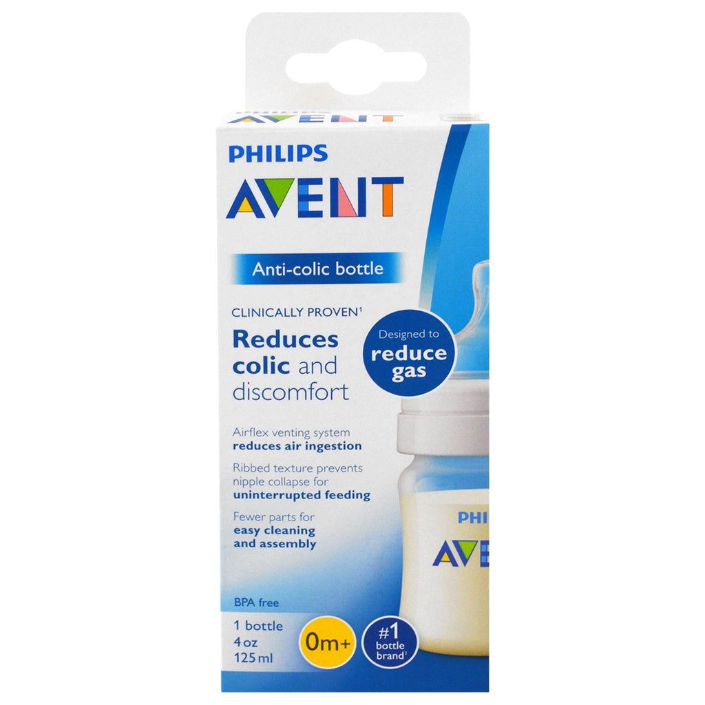 Philips Avent, 疝痛防止ボトル、0 か月以上、1 ボトル、4 オンス (125 ml)