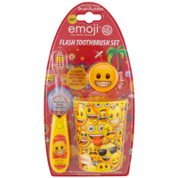 Brush Buddies, Emoji, Flash Toothbrush Set, Soft, 3 Piece Kit