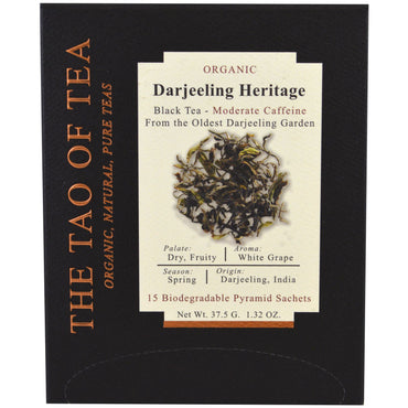 चाय का ताओ, दार्जिलिंग विरासत, 15 पिरामिड पाउच, 1.32 आउंस (37.5 ग्राम)
