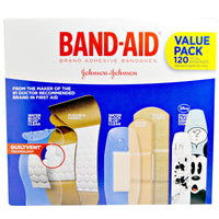 Band Aid, Adhesive Strips, Bandages, Value Pack, 5 Cartons, 120 Bandages