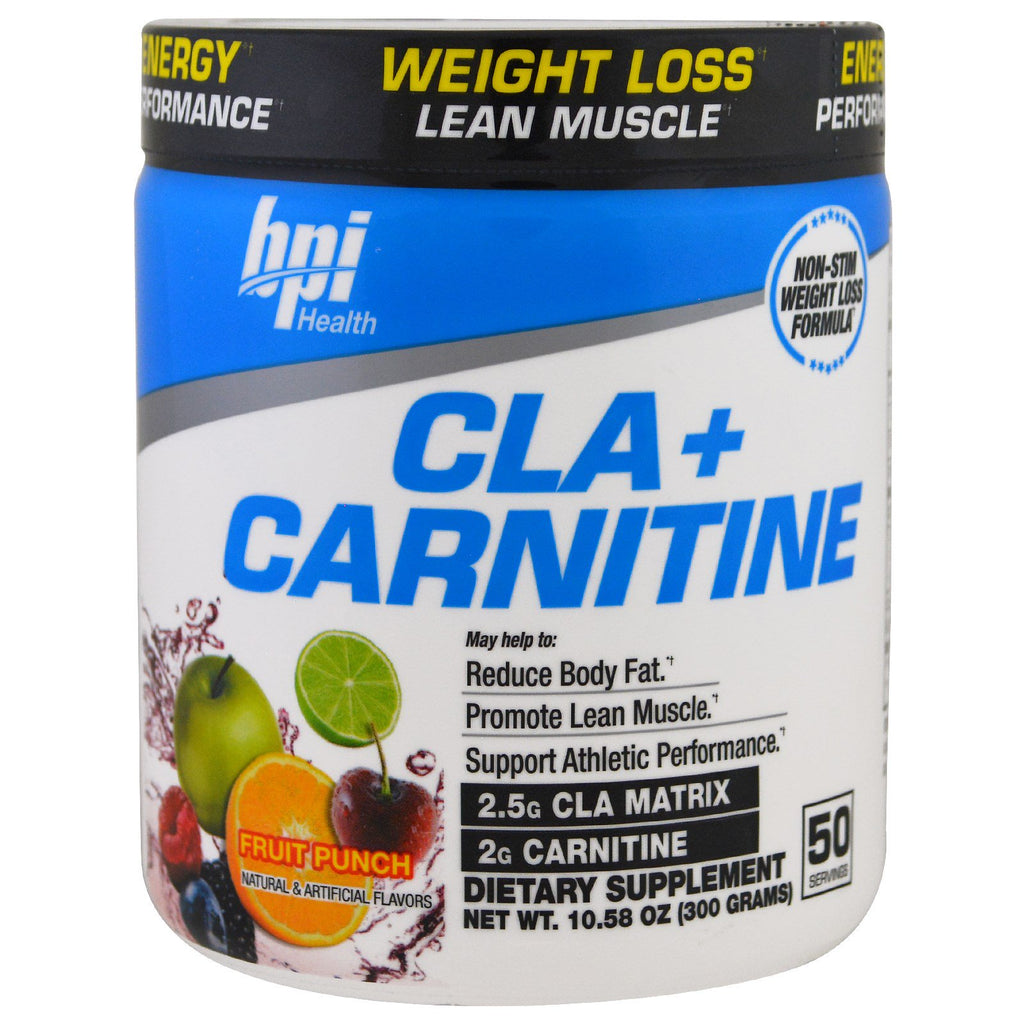 BPI Sports, CLA + Carnitine, พันช์ผลไม้, 10.58 ออนซ์ (300 กรัม)