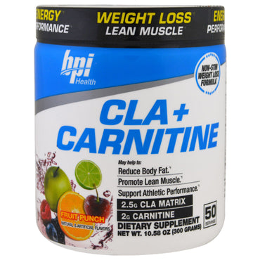 BPI Sports, CLA + carnitina, ponche de frutas, 300 g (10,58 oz)