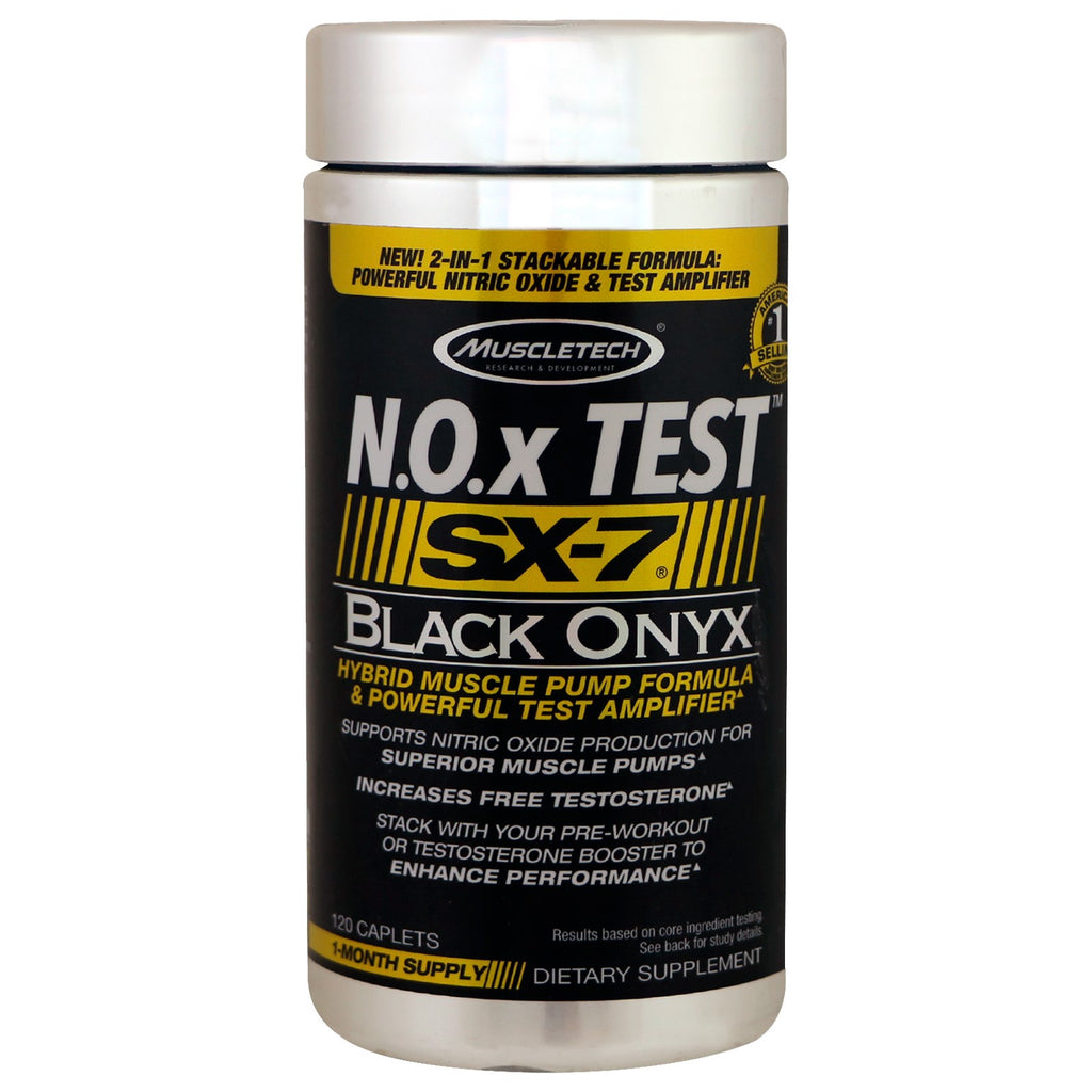 Muscletech, prueba de NOx, SX-7, ónix negro, 120 cápsulas