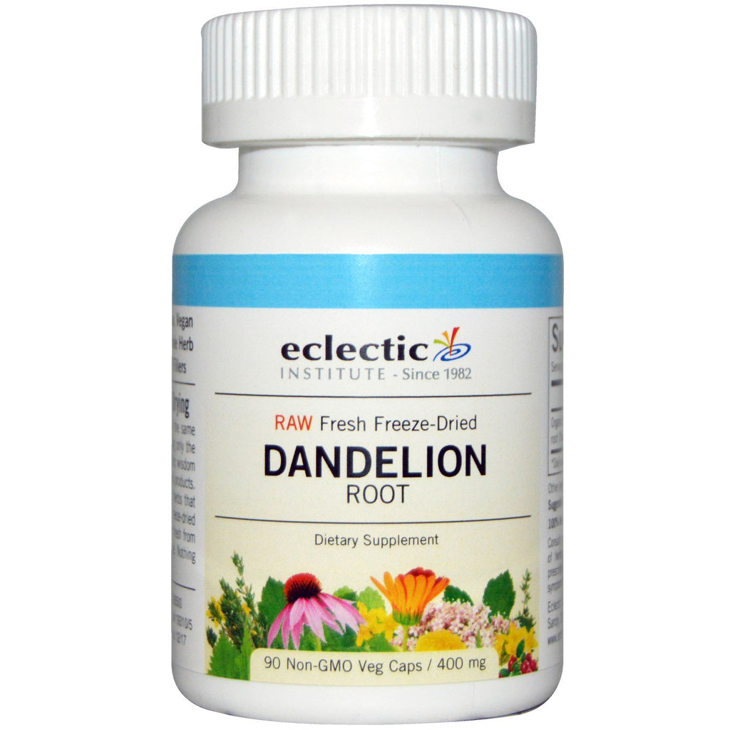 Eclectic Institute, Dandelion Root, Raw, 400 mg, 90 Non-GMO Veggie Caps