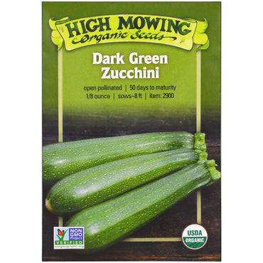 High Mowing  Seeds, Dark Green Zucchini, 1/8 Ounce