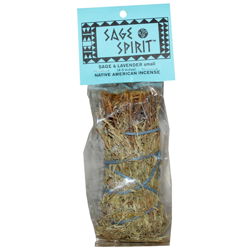 Sage Spirit, incienso nativo americano, salvia y lavanda, pequeño (4-5 pulgadas), 1 varita para difuminar
