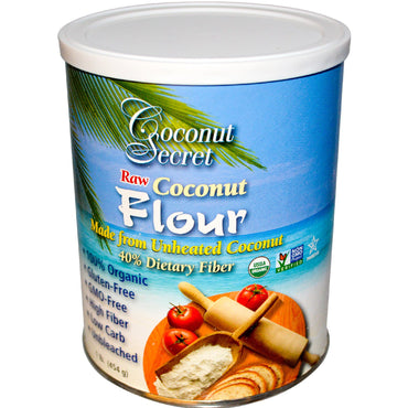 Coconut Secret, دقيق جوز الهند الخام، 1 رطل (454 جم)