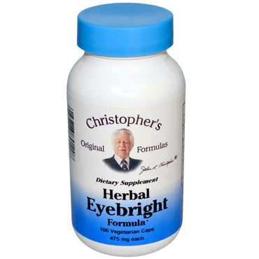 Christopher's Original Formulas, Fórmula Herbal para Eyebright, 475 mg, 100 Cápsulas Vegetais