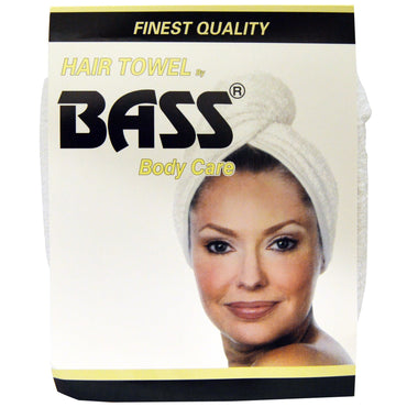 Escovas Bass, toalha de cabelo superabsorvente, branca, 1 peça