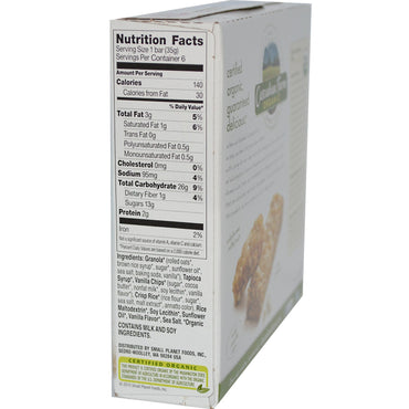 Cascadian Farm, barras de granola masticables, chispas de vainilla, 6 barras, 35 g (1,2 oz) cada una