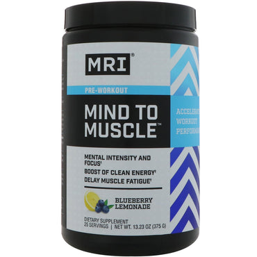 MRI, pre-allenamento Mind To Muscle, limonata ai mirtilli, 375 g (13,23 once)